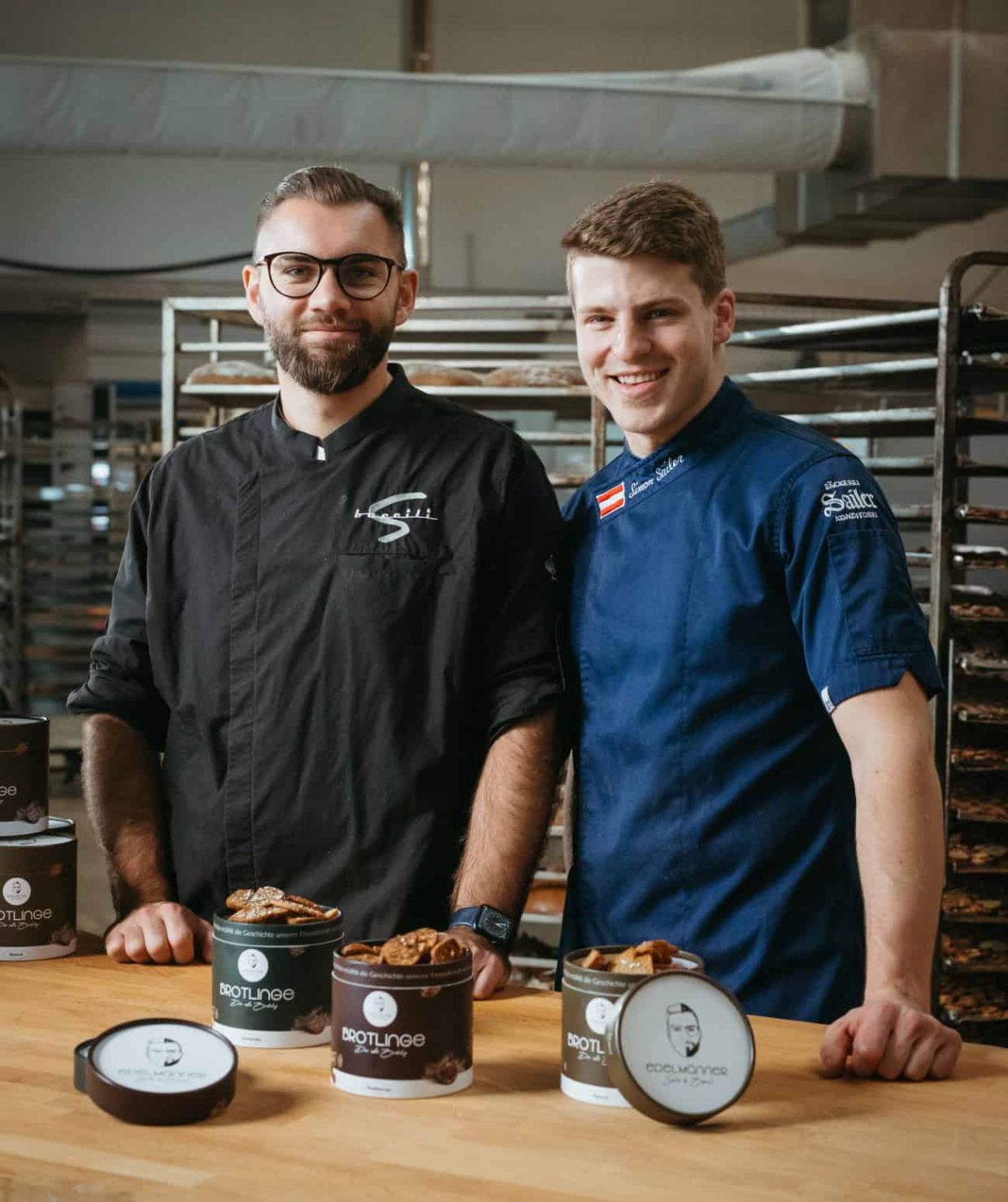 Marco Baccili und Simon Sailer - Gründer der Edelmänner Brotchips